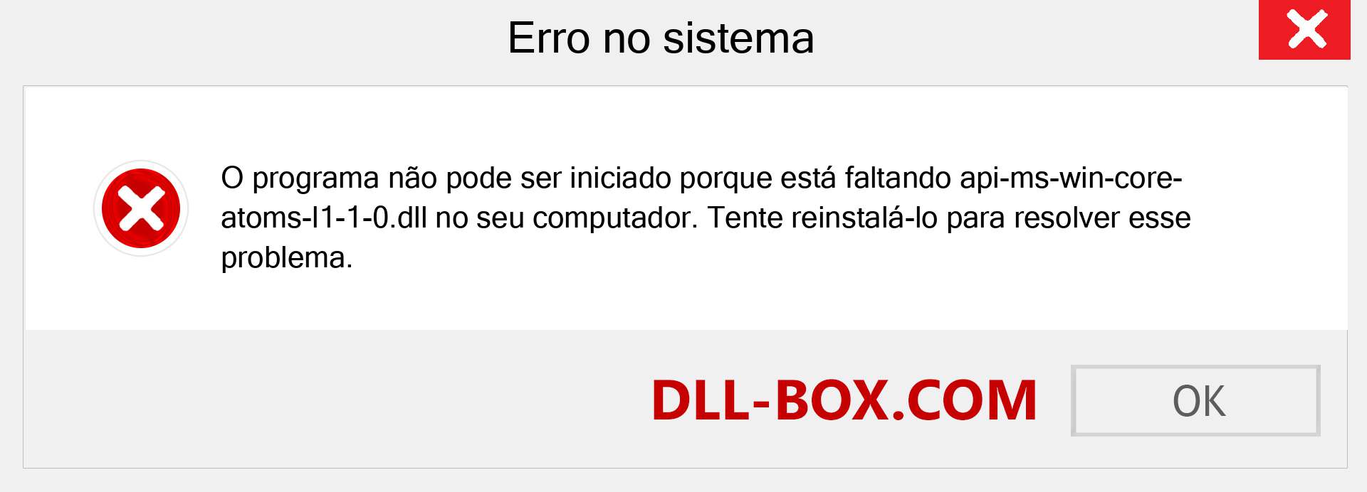 Arquivo api-ms-win-core-atoms-l1-1-0.dll ausente ?. Download para Windows 7, 8, 10 - Correção de erro ausente api-ms-win-core-atoms-l1-1-0 dll no Windows, fotos, imagens